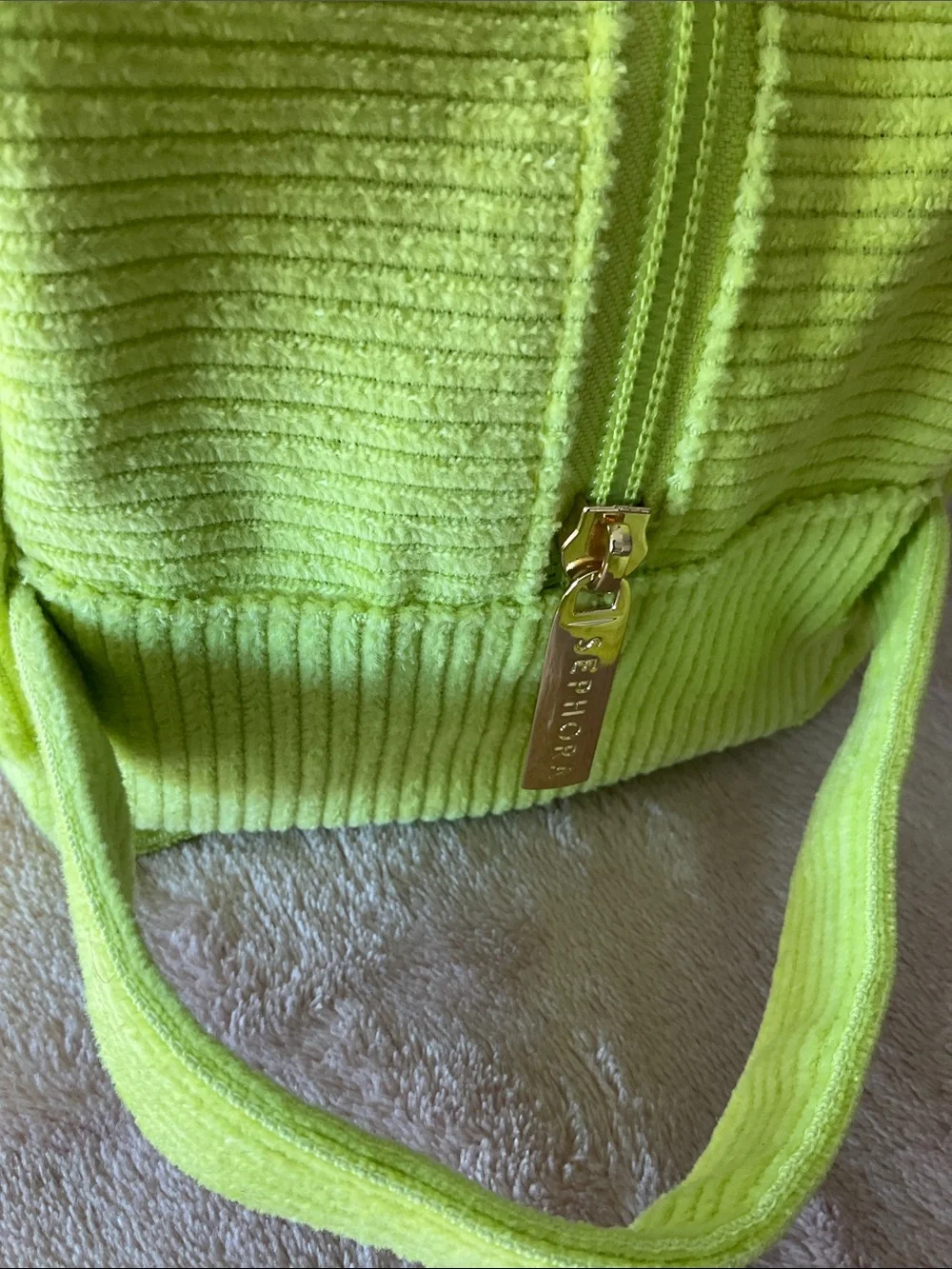 Neon Lime Corduroy Travel Dopp Kit - Women Bags